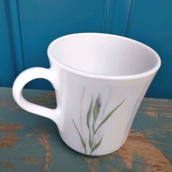 Vintage Mug Corning Ware Blue Iris Flower Rare - Picture 2 of 15